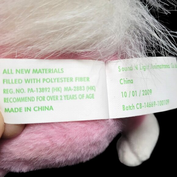 Set Of 2 GAF and Sound N Light Bunny Rabbits Pink White Bows 7" Easter NO SOUND - Picture 10 of 10